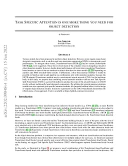 Task Specific Attention is one more thing you need for object detection