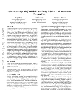How to Manage Tiny Machine Learning at Scale: An Industrial Perspective