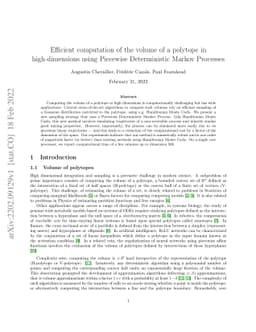 Efficient computation of the volume of a polytope in high-dimensions
  using Piecewise Deterministic Markov Processes