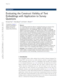 Evaluating the Construct Validity of Text Embeddings with Application to
  Survey Questions