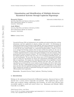 Linearization and Identification of Multiple-Attractor Dynamical Systems
  through Laplacian Eigenmaps