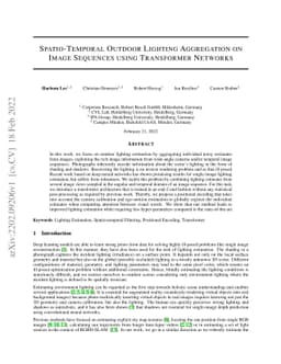 Spatio-Temporal Outdoor Lighting Aggregation on Image Sequences using
  Transformer Networks