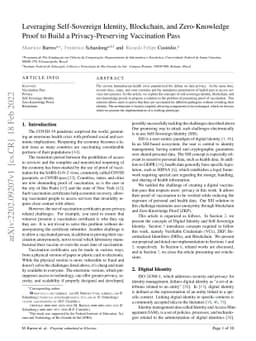 Leveraging Self-Sovereign Identity, Blockchain, and Zero-Knowledge Proof
  to Build a Privacy-Preserving Vaccination Pass
