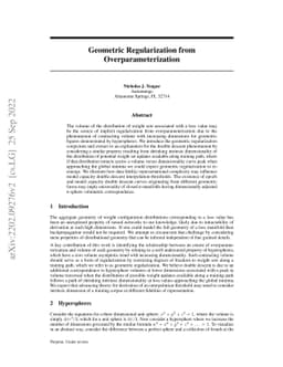 Geometric Regularization from Overparameterization