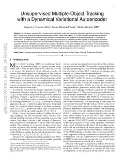 Unsupervised Multiple-Object Tracking with a Dynamical Variational
  Autoencoder