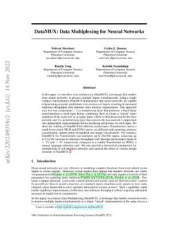 DataMUX: Data Multiplexing for Neural Networks