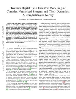 Towards Digital Twin Oriented Modelling of Complex Networked Systems and
  Their Dynamics: A Comprehensive Survey