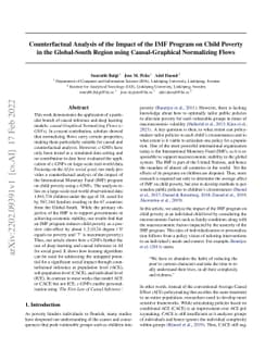 Counterfactual Analysis of the Impact of the IMF Program on Child
  Poverty in the Global-South Region using Causal-Graphical Normalizing Flows