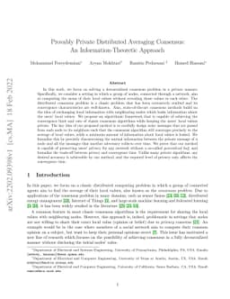 Provably Private Distributed Averaging Consensus: An
  Information-Theoretic Approach