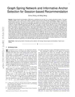 Graph Spring Network and Informative Anchor Selection for Session-based
  Recommendation