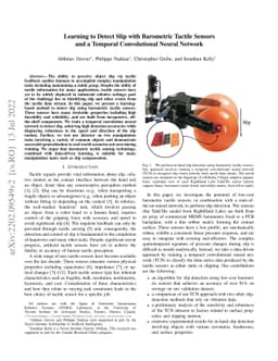 Learning to Detect Slip with Barometric Tactile Sensors and a Temporal
  Convolutional Neural Network