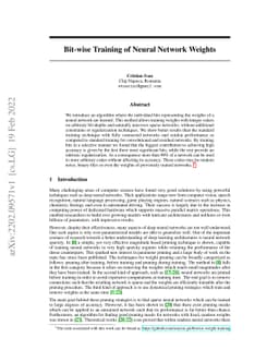 Bit-wise Training of Neural Network Weights