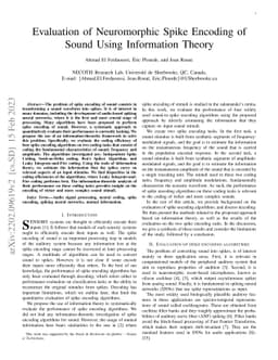 Evaluation of Neuromorphic Spike Encoding of Sound Using Information
  Theory
