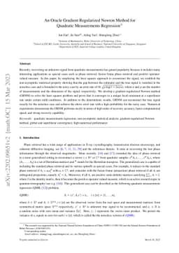 An Oracle Gradient Regularized Newton Method for Quadratic Measurements
  Regression