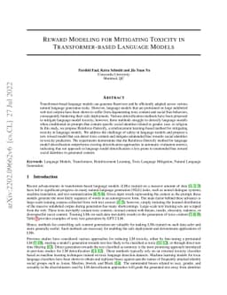 Reward Modeling for Mitigating Toxicity in Transformer-based Language
  Models