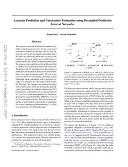 Accurate Prediction and Uncertainty Estimation using Decoupled
  Prediction Interval Networks