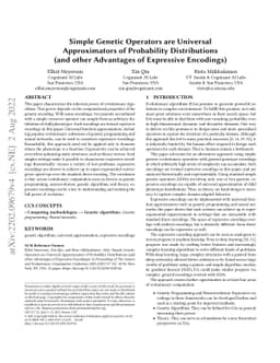 Simple Genetic Operators are Universal Approximators of Probability
  Distributions (and other Advantages of Expressive Encodings)