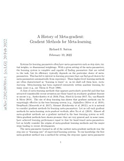 A History of Meta-gradient: Gradient Methods for Meta-learning