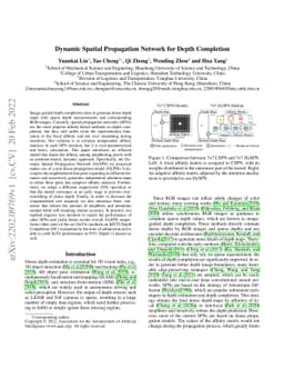 Dynamic Spatial Propagation Network for Depth Completion