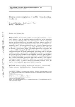 Context-aware adaptation of mobile video decoding resolution