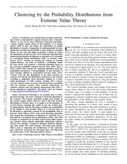 Clustering by the Probability Distributions from Extreme Value Theory