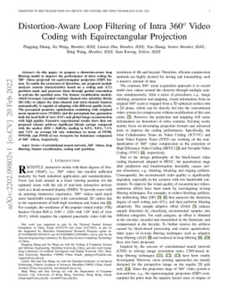 Distortion-Aware Loop Filtering of Intra 360^o Video Coding with
  Equirectangular Projection