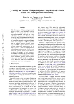 $\mathcal{Y}$-Tuning: An Efficient Tuning Paradigm for Large-Scale
  Pre-Trained Models via Label Representation Learning