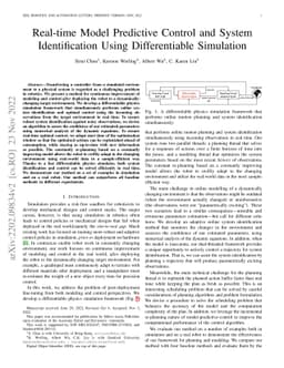 Real-time Model Predictive Control and System Identification Using
  Differentiable Physics Simulation