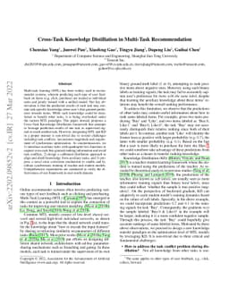 Cross-Task Knowledge Distillation in Multi-Task Recommendation