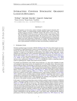 Interacting Contour Stochastic Gradient Langevin Dynamics