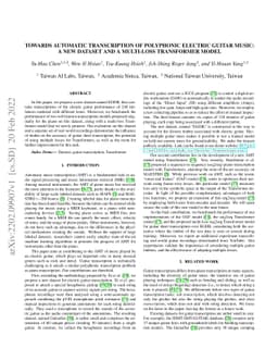 towards automatic transcription of polyphonic electric guitar music:a
  new dataset and a multi-loss transformer model