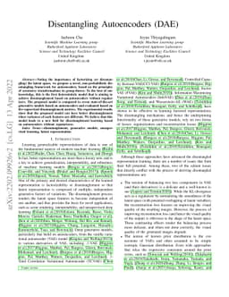 Disentangling Autoencoders (DAE)