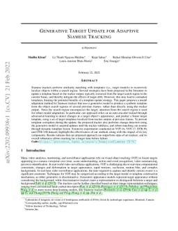 Generative Target Update for Adaptive Siamese Tracking
