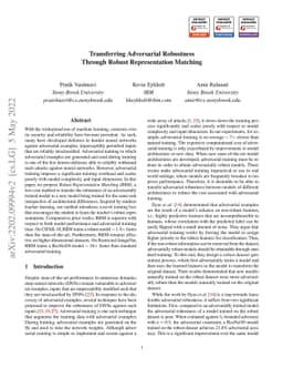 Transferring Adversarial Robustness Through Robust Representation
  Matching