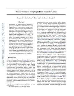 Double Thompson Sampling in Finite stochastic Games