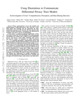 Using Illustrations to Communicate Differential Privacy Trust Models: An
  Investigation of Users' Comprehension, Perception, and Data Sharing Decision