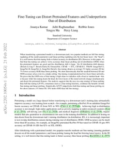 Fine-Tuning can Distort Pretrained Features and Underperform
  Out-of-Distribution
