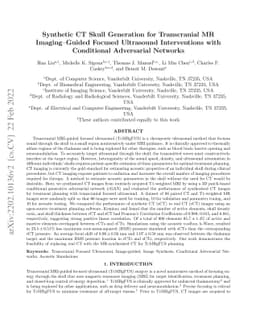 Synthetic CT Skull Generation for Transcranial MR Imaging-Guided Focused
  Ultrasound Interventions with Conditional Adversarial Networks