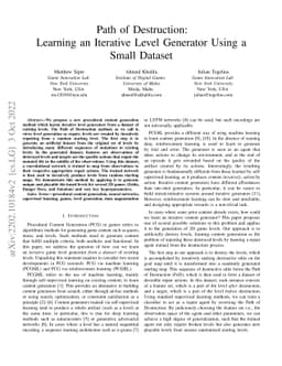 Path of Destruction: Learning an Iterative Level Generator Using a Small
  Dataset