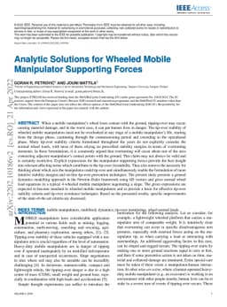 Analytic Solutions for Wheeled Mobile Manipulator Supporting Forces