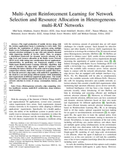 Multi-Agent Reinforcement Learning for Network Selection and Resource
  Allocation in Heterogeneous multi-RAT Networks
