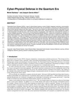 Cyber-Physical Defense in the Quantum Era