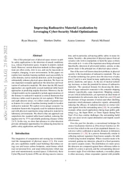 Improving Radioactive Material Localization by Leveraging Cyber-Security
  Model Optimizations