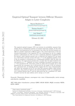 Empirical Optimal Transport between Different Measures Adapts to Lower
  Complexity