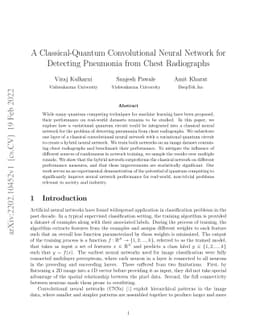 A Classical-Quantum Convolutional Neural Network for Detecting Pneumonia
  from Chest Radiographs