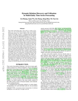 Dynamic Relation Discovery and Utilization in Multi-Entity Time Series
  Forecasting