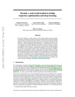 Myriad: a real-world testbed to bridge trajectory optimization and deep
  learning