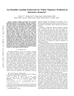 An Ensemble Learning Framework for Vehicle Trajectory Prediction in
  Interactive Scenarios