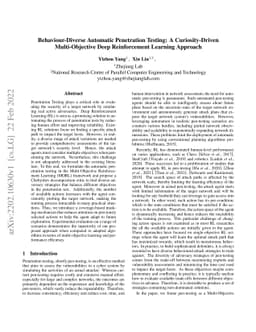 Behaviour-Diverse Automatic Penetration Testing: A Curiosity-Driven
  Multi-Objective Deep Reinforcement Learning Approach