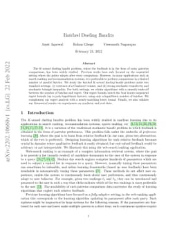 Batched Dueling Bandits